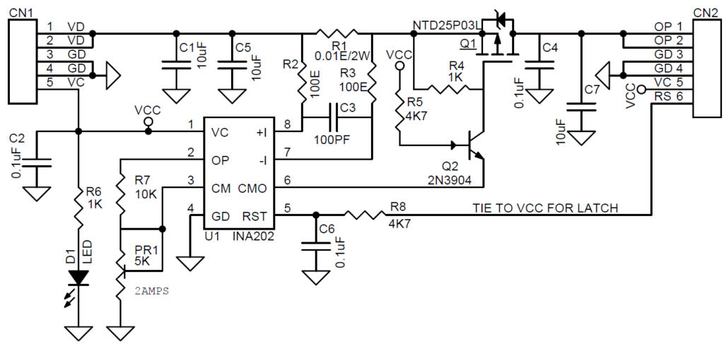 Current Limit Solid State Power Switch with Latch