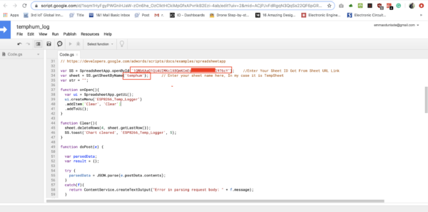 IoT: Log Sensor Data to Google Sheets using NodeMCU - Electronics-Lab.com