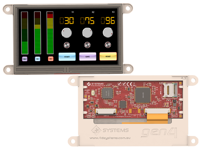 4.3″ gen4 Series Intelligent Display Module with DIABLO16 Graphics Controller