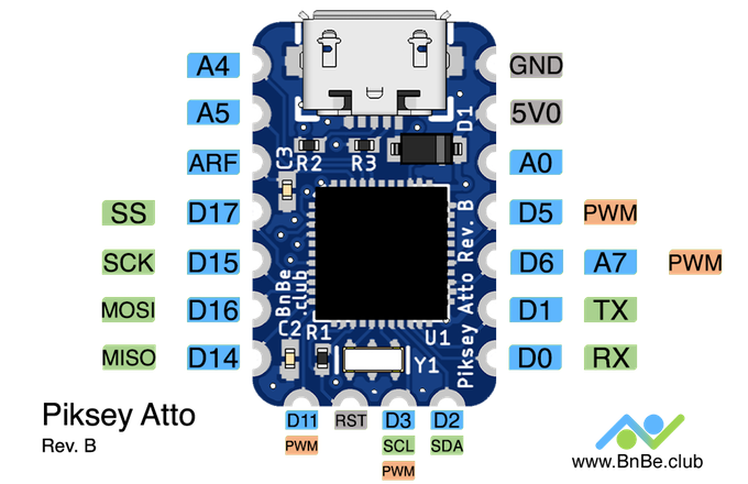 Piksey Atto: An incredibly tiny, Arduino compatible board with USB!