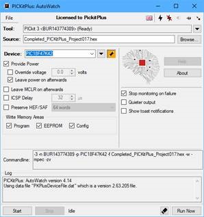 PICKitAutoWatch: A new application for both the PICKit2 and PICKit3 Programmers