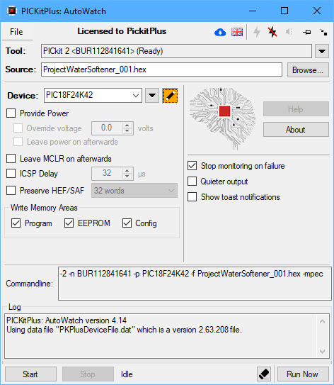 PICKitAutoWatch: A new application for both the PICKit2 and PICKit3 Programmers