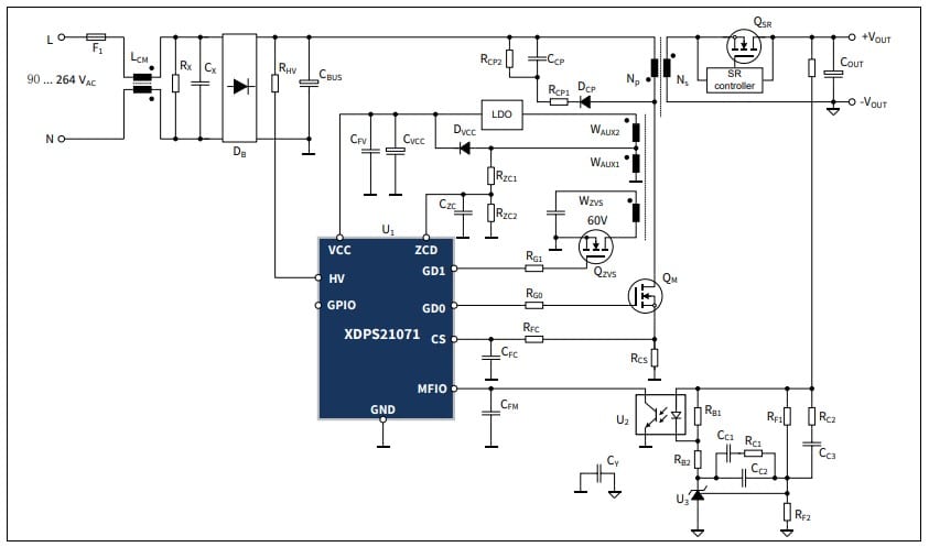 45W USB-PD SMPS Reference Design Delivers 21.5W/in3