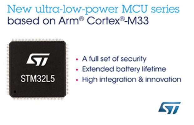 STMicroelectronics STM32L5 series of ultra-low-power MCUs