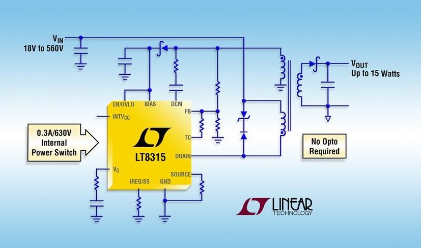 Single IC can produce isolated or non-isolated ±12V outputs