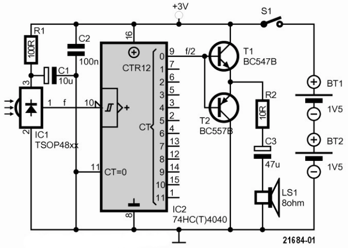 Free Elektor Circuit – Acoustic IR Remote Control Tester