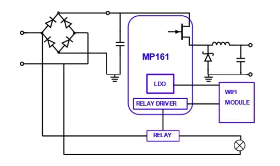 Smart Plug Reference Design – MP161 Non-Isolated Buck Regulator with ESP8266