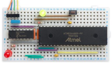Minimal ATmega4809 on a Breadboard