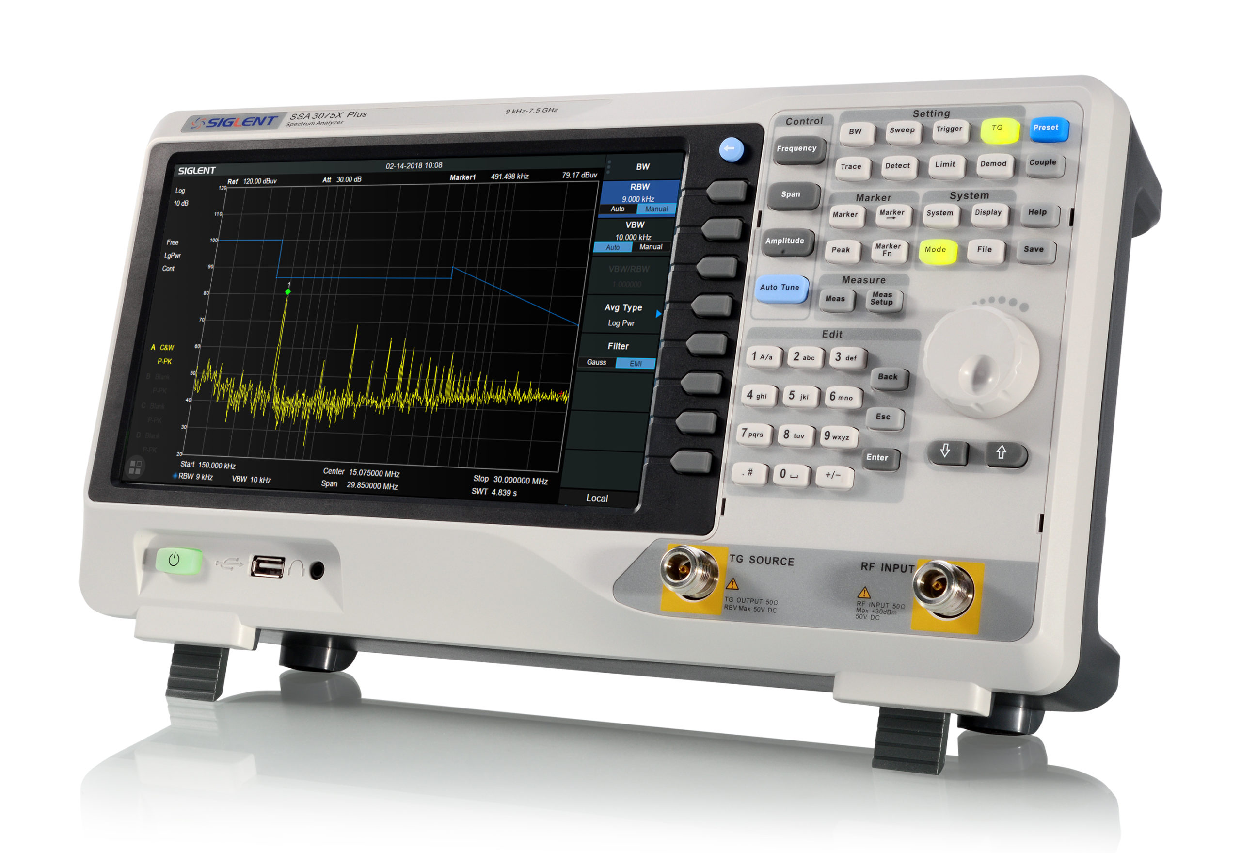 Economical SSA3075X Plus 7.5GHz Spectrum Analyzer