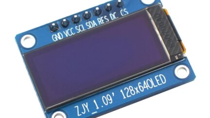 1.09″ 64×128 Monochrome Graphic OLED Display Module – SPI