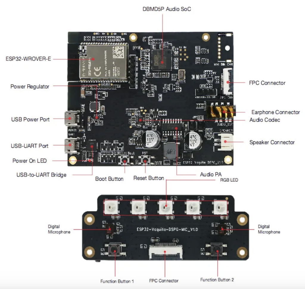 ESP32-Vaquita-DSPG Board with SDK For Alexa Built-In IoT Devices With Seamless Voice Integration