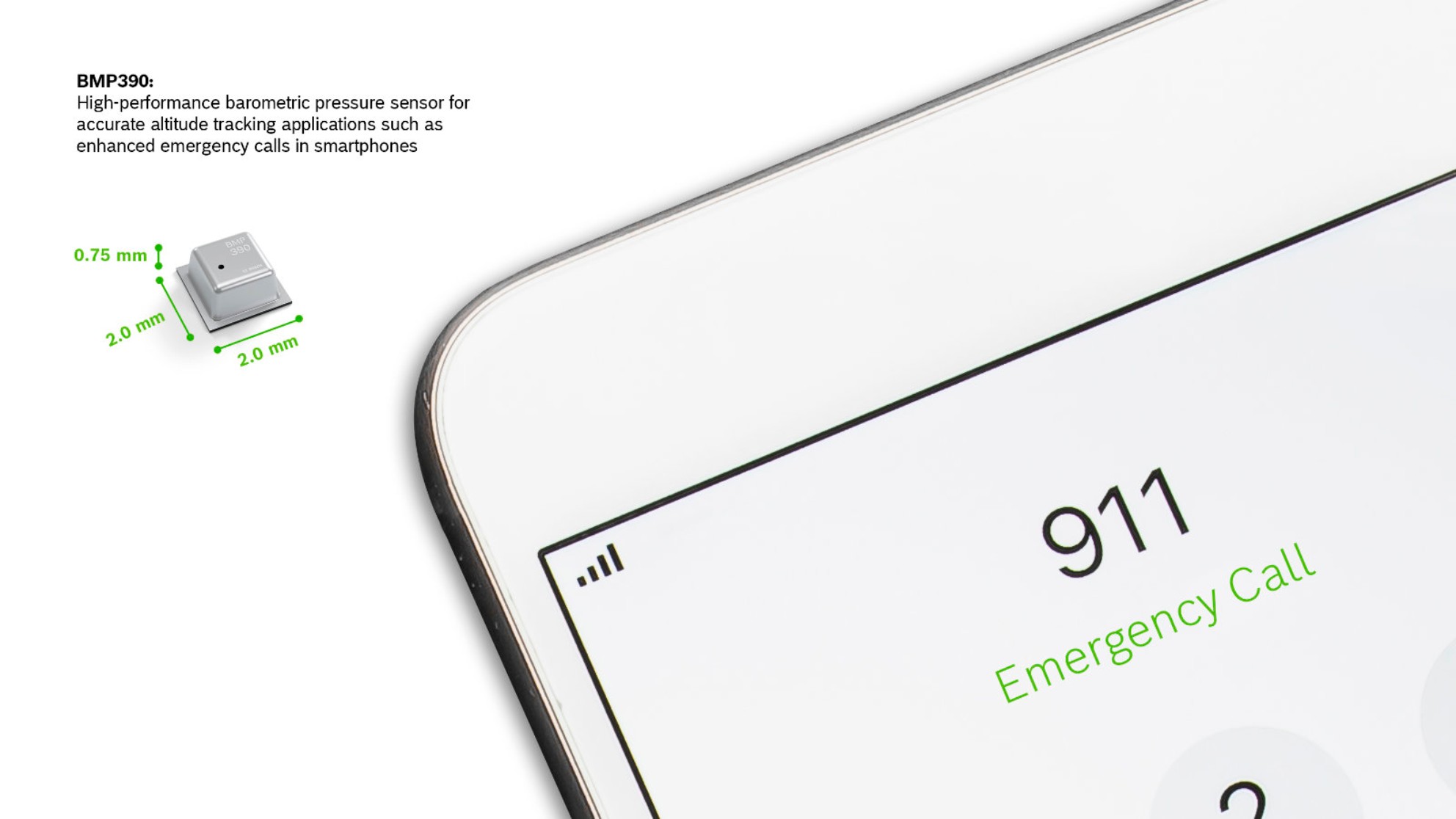 Barometric pressure sensor for smartphones, wearable and hearable devices