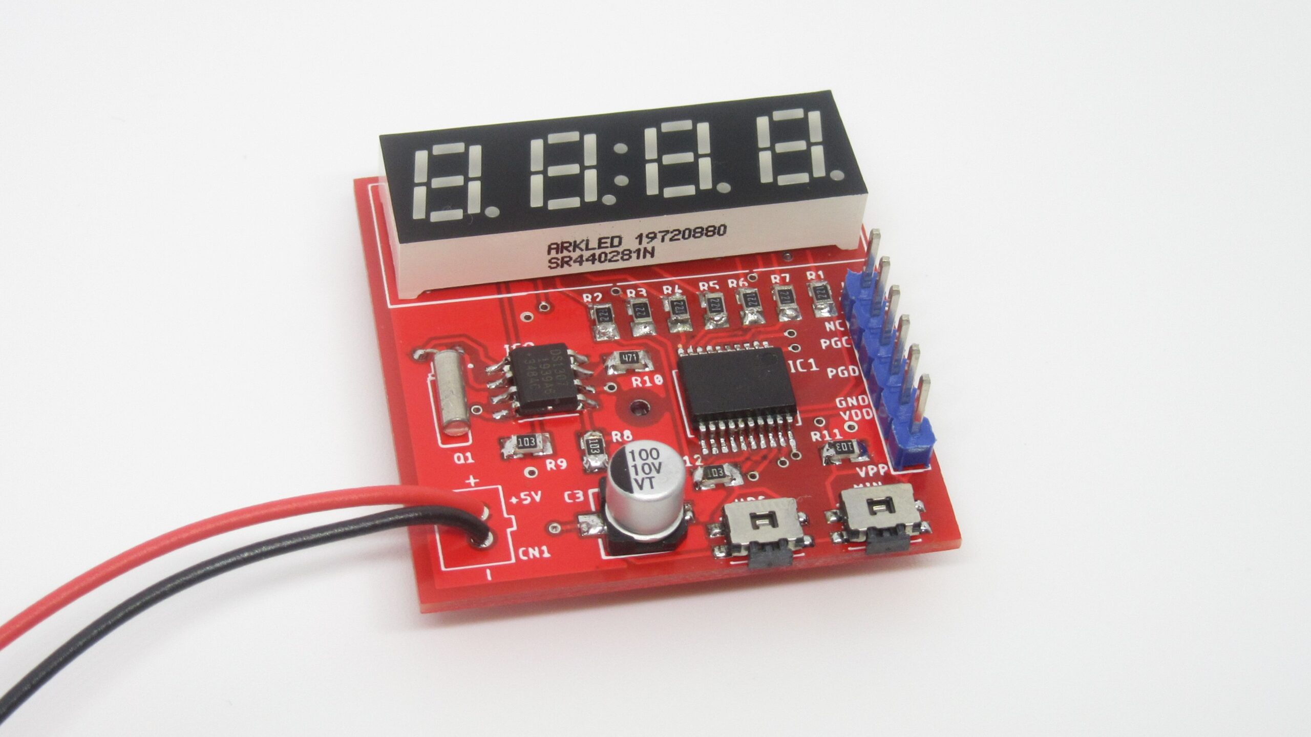 7-segment Mini Clock using PIC16F628A and DS1307 RTC