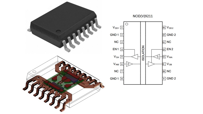 ON Semiconductor NCID9211 ceramic digital isolator