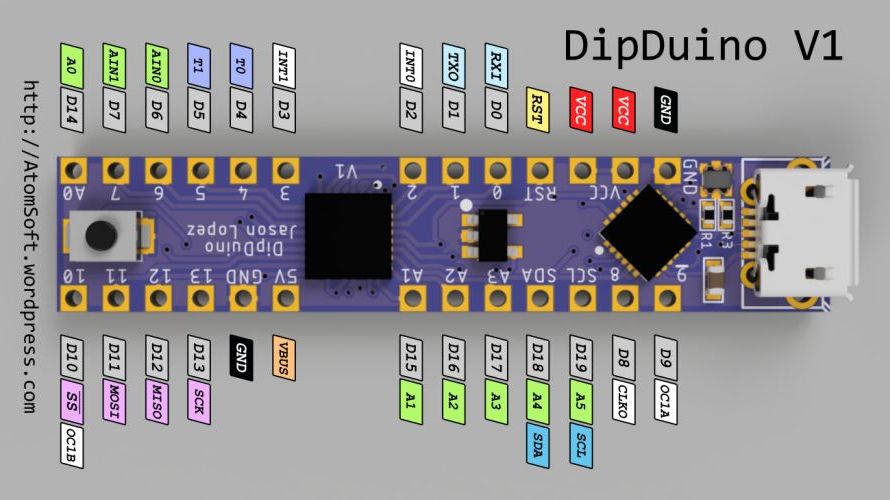 DipDuino – is an Arduino in 0.3in DIP form DipDuino – is an Arduino in 0.3in DIP form