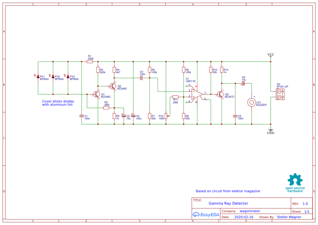 BPW34 Gamma Ray Detector