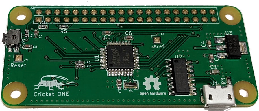 Cricket ONE is an Arduino compatible board in Raspberry Pi form factor