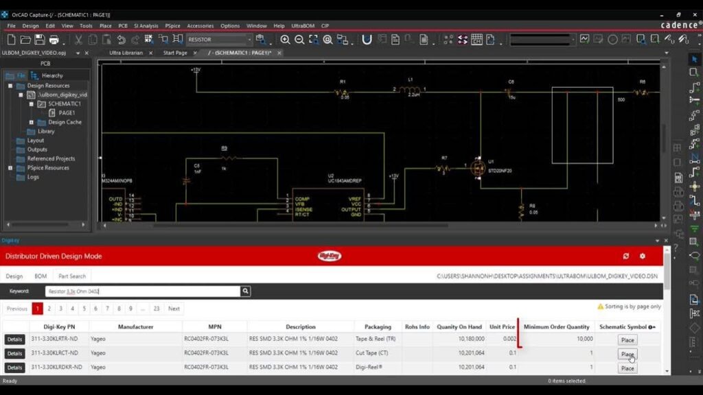 Effortlessly Create BOMs and Order Parts As You Design with UltraBOM for OrCAD