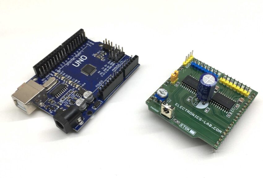 8 Channel Inductive Load Driver Arduino Shield - Electronics-Lab.com