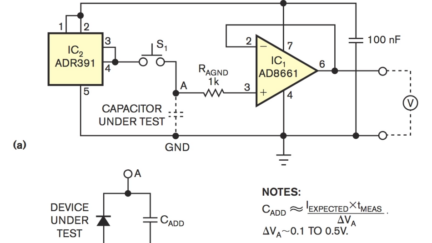 Simple fixture determines leakage of capacitors and semiconductor switches