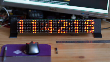 Neon Pixels Matrix Display Clock
