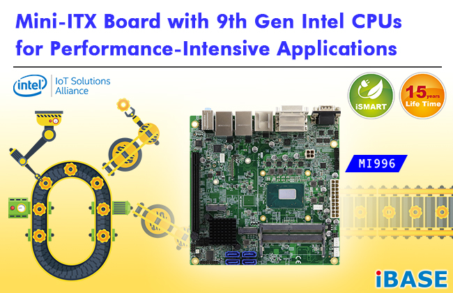 Mini-ITX Board with 9th Gen Intel CPUs for Performance-Intensive Applications