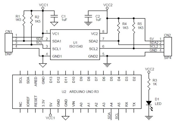 Optically Isolated Bidirectional I2C Shield For Arduino - Electronics-Lab