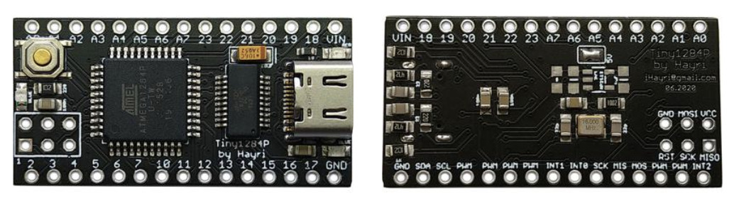 Tiny1284P is Based on ATmega1284P microcontroller and Uses USB Type-C for Power and Programming Tiny1284P is Based on ATmega1284P microcontroller and Uses USB Type-C for Power and Programming