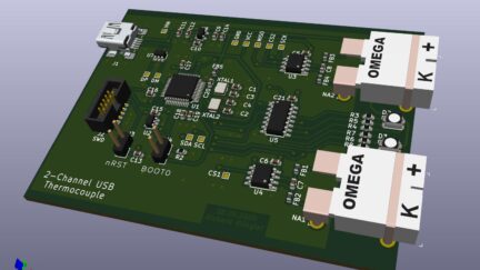 2-channel USB thermocouple sensor using STM32