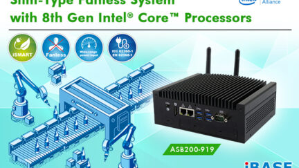 IBASE Rolls Out Slim-Type Fanless System with 8th Gen Intel® Core™ Processors