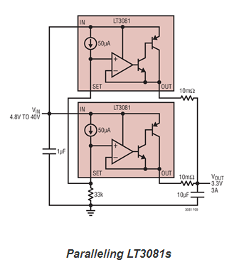 Paralleling linear regulators made easy Paralleling linear regulators made easy