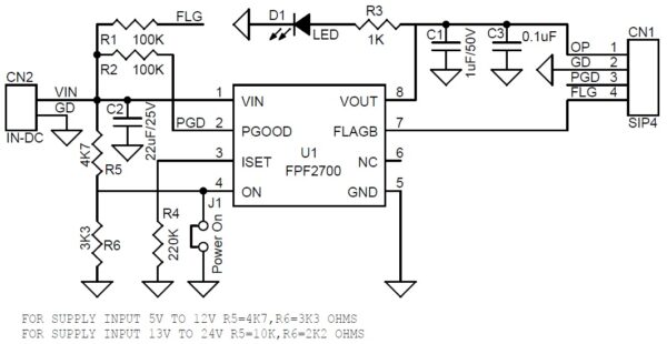 1A Over Current Protection Load Switch - Electronics-Lab.com