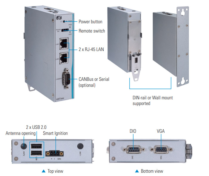 Axiomtek’s UST200-83H-FL – A Palm-Sized, Cost-Effective Fanless IoT Gateway for In-Vehicle Applications