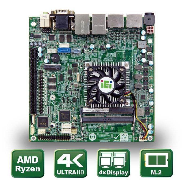 Industrial Mini ITX motherboard with AMD® Ryzen Embedded CPU