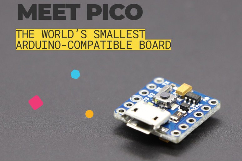 PICO, the Smallest Arduino Compatible Dev. Board