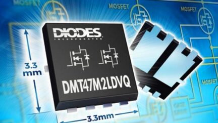Tiny automotive-compliant, 40V dual MOSFET boasts low RDS(on) resistance