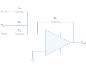 The Summing OPAMP Amplifier