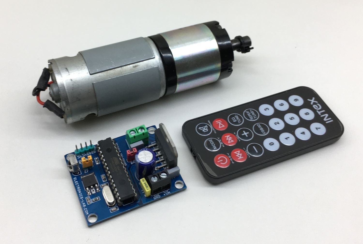 Brushed DC Motor Controller Using Infra-Red Remote