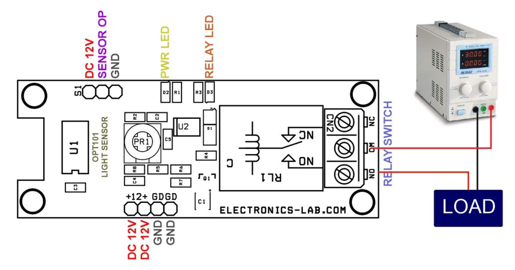Analog Light Sensor + Light Sensitive Switch using OPT101 Electronics