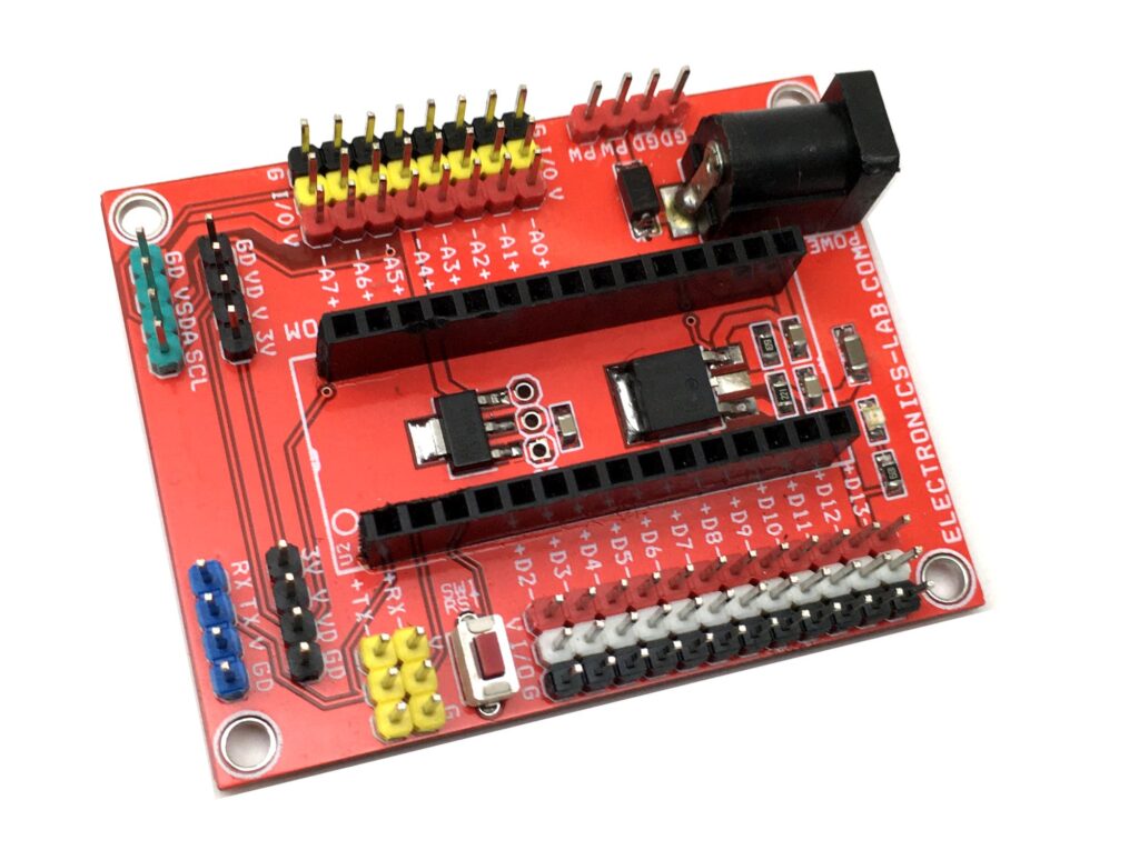 Expansion Shield - Breakout Board for Arduino Nano - Electronics-Lab