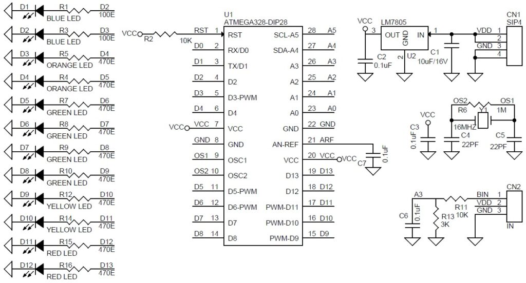 Lead Acid Battery Voltage Monitor using ATMEGA328