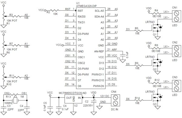Rgb Led Controller Using Atmega328 Electronics Lab Rgb Led Controller Using Atmega328 Electronics Lab