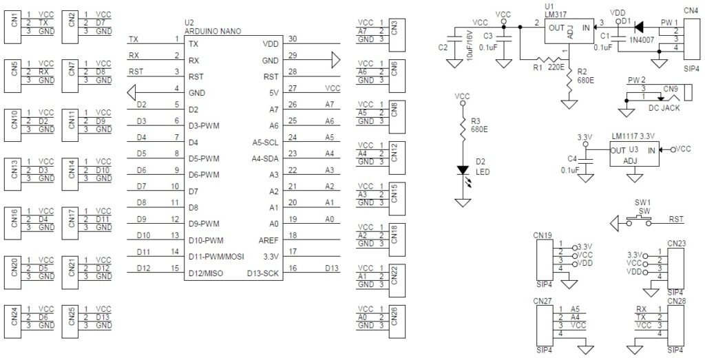 Expansion Shield – Breakout Board for Arduino Nano