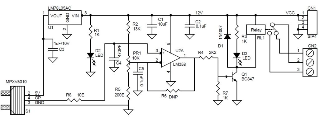 Liquid or Air Pressure Switch with Relay