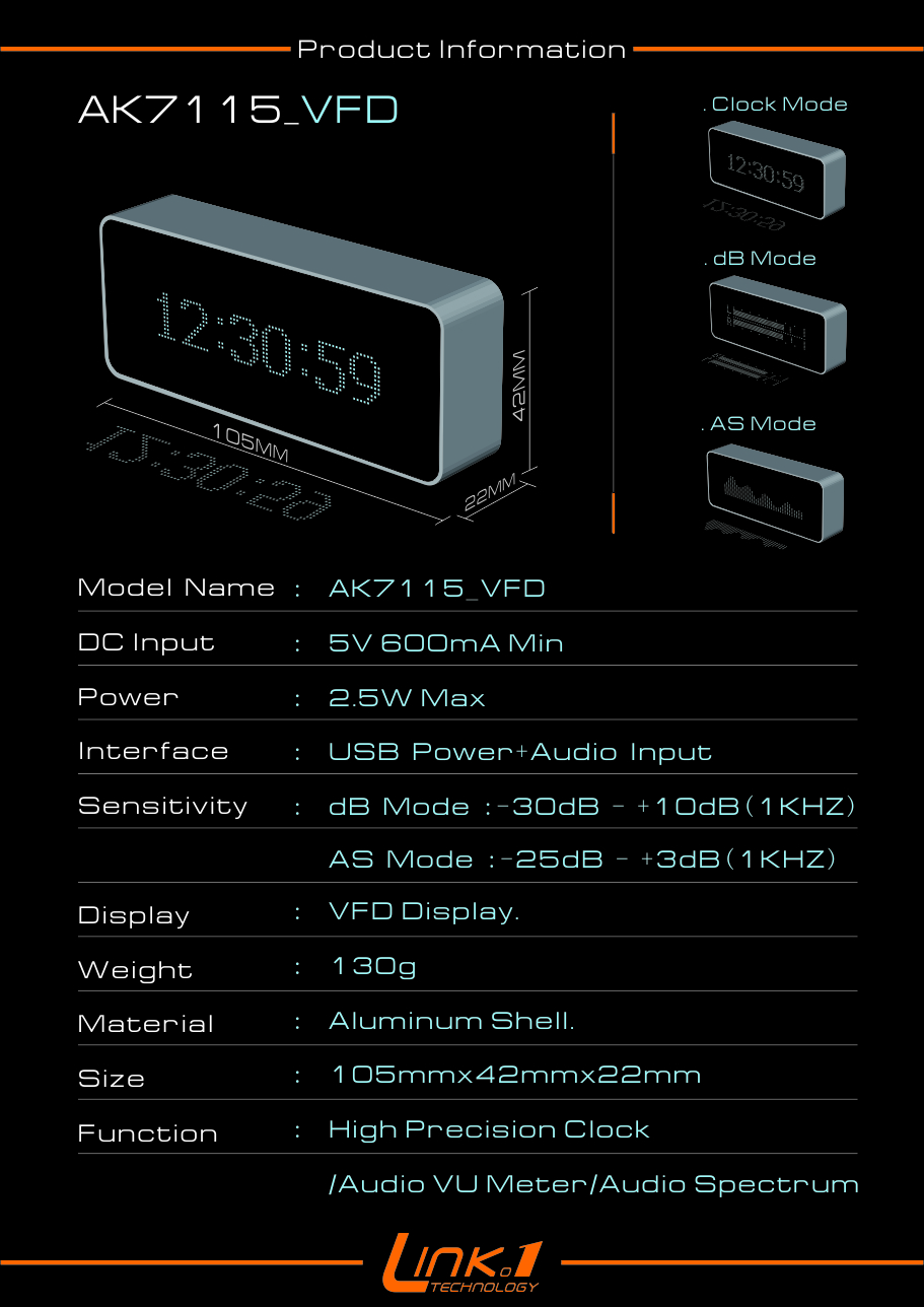 Audio Spectrum Indicator and Digital Clock with Remote Control -  