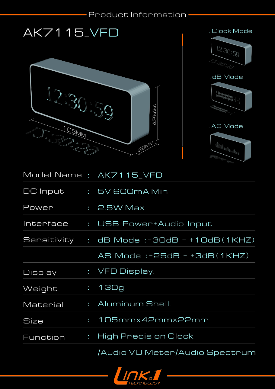 Audio Spectrum Indicator and Digital Clock with Remote Control - Audio Spectrum Indicator and Digital Clock with Remote Control -
