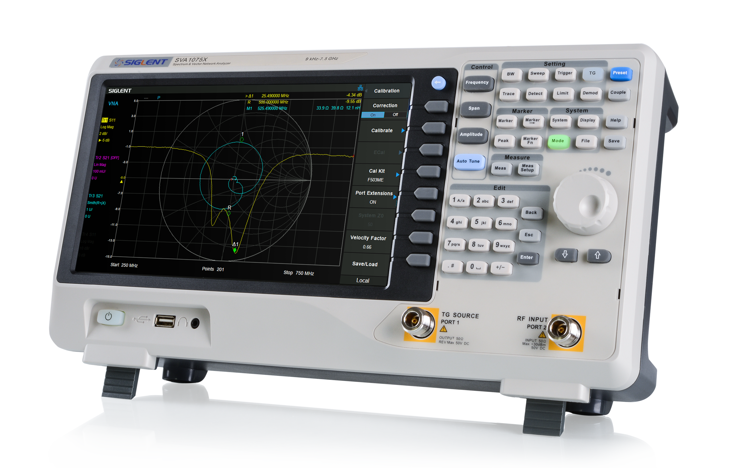 Economical SVA1075X 7.5GHz Spectrum / Vector Network Analyzer