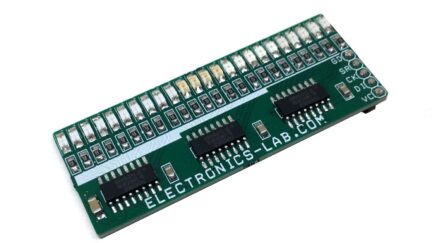 24 LEDs Bargraph Display using 74HC595 Shift Register