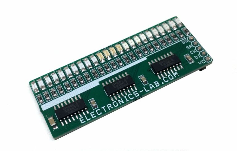 24 LEDs Bargraph Display using 74HC595 Shift Register - Electronics-Lab.com