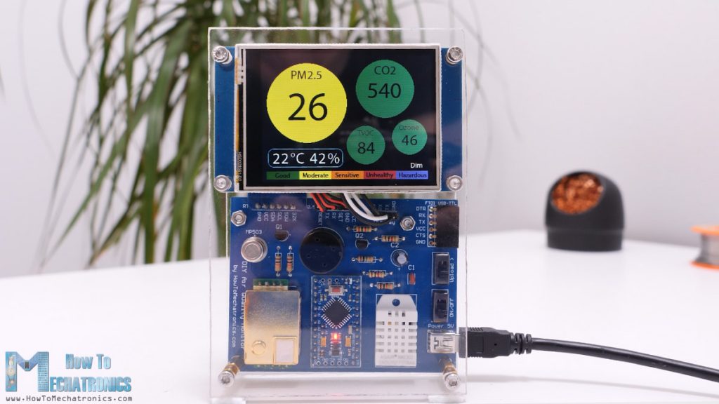 DIY Air Quality Monitor measures PM2.5, CO2, VOC, Ozone, Temp & Humidity